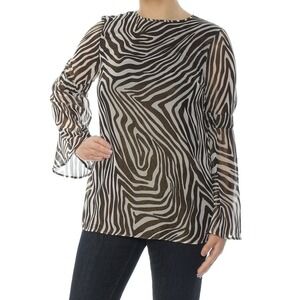 Michael Michael Kors Metallic Bell-Sleeve Tunic Top Size XXS